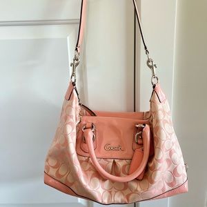 Pink coach shoulder bag